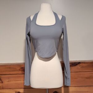 Amazon Gray Cut Out Crop Bodysuit